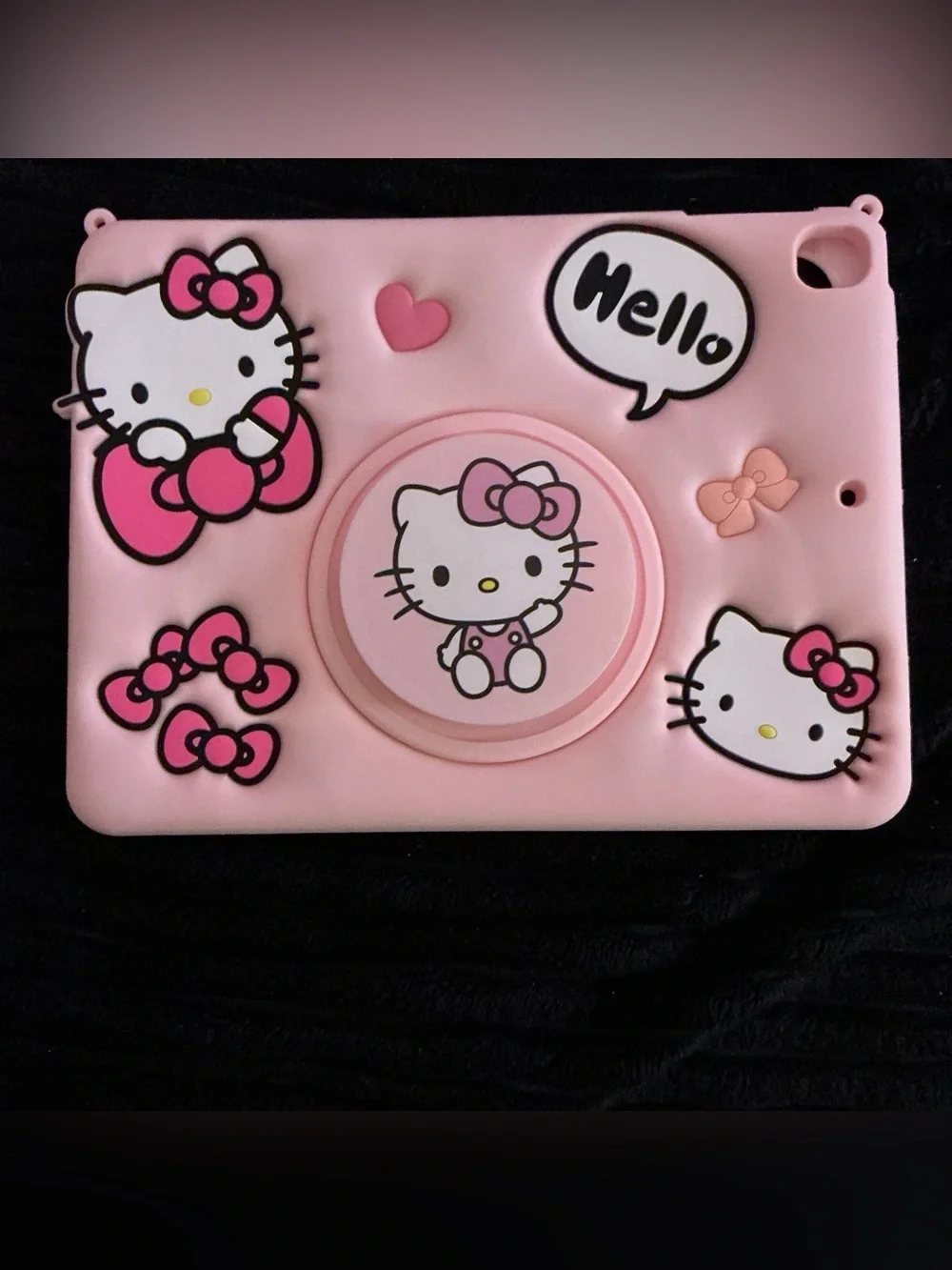 Hello Kitty Pink Bow IPad Case with Pop-Out Stand and Apple Pencil Mold